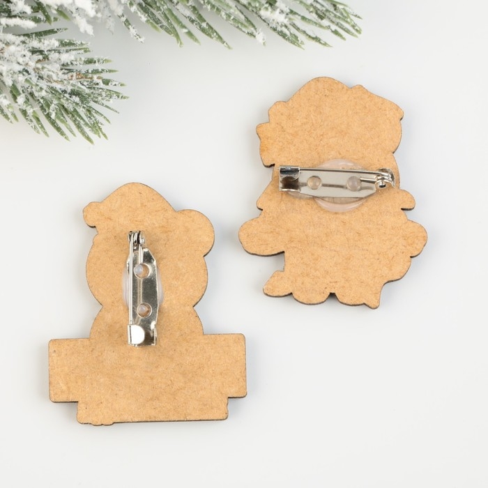 Новогодние значки &laquo;Новый год: Папочка нового года&raquo;, набор 2 шт.