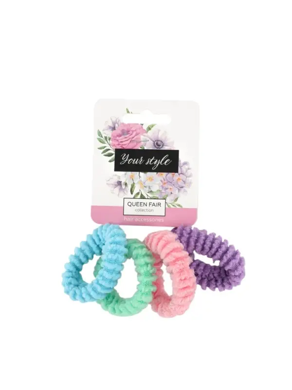 Резинки для волос &laquo;Махрушка спорт&raquo;, набор 4 шт., нежность, 3.5 см, МИКС