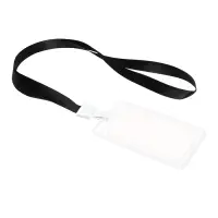 Бейдж - карман вертикальный, прозрачный, пластиковый, внешний размер 112&times;68 мм, внутренний размер 85&times;54 мм, лента 80&times;1.5 см