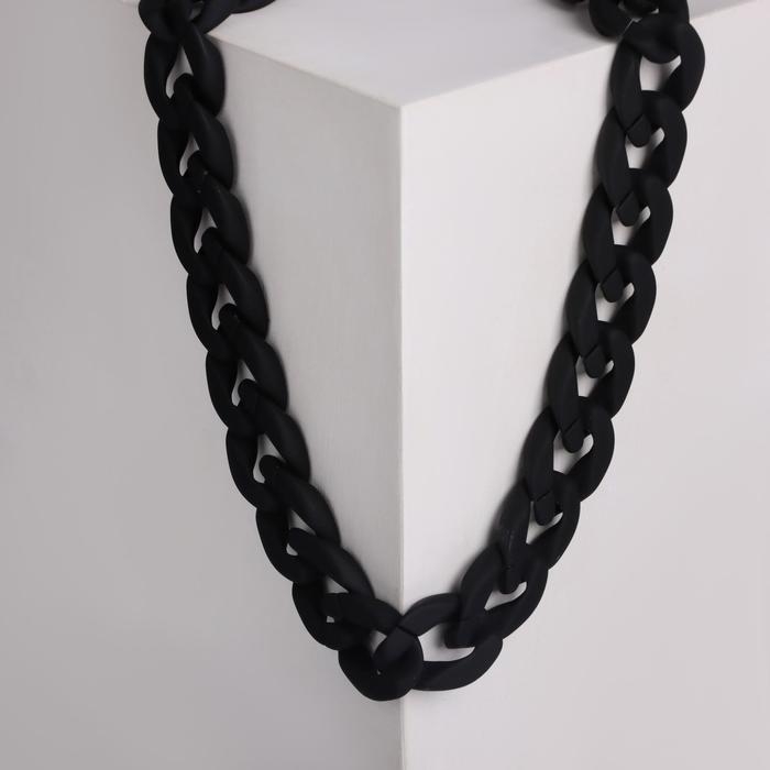 Колье «Цепь» плоские звенья, глянцевое, цвет чёрный, 48см Колье «Цепь» плоские звенья, глянцевое, цвет чёрный, 48см