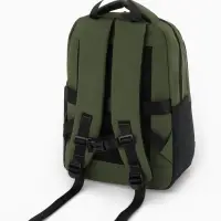Рюкзак, 27*13*38,5 см, 2 отд 4н/карм, Комби, Водонепрон. дно, зеленый/черн