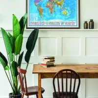 Карта Мира интерактивная, политическая, 101&times;70 см, 1:32 М, ламинированная, настенная