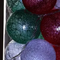 Гирлянда &laquo;Нить&raquo; 5 м с насадками &laquo;Клубки лесные&raquo;, IP20, прозрачная нить, 20 LED, свечение белое, 220 В