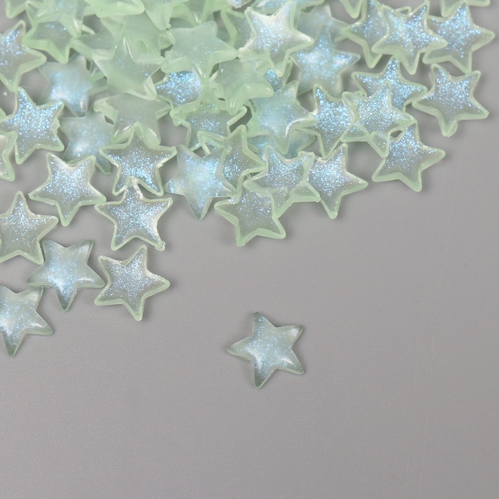 Декор для творчества акрил Декор для творчества акрил "Звёзды" зелёный светится в темноте набор 100 шт 0,9х0,9 см