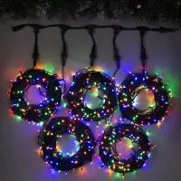 Гирлянда &laquo;Клип-лайт&raquo; 5 нитей по 20 м, IP44, УМС, тёмная нить, 665 LED, свечение мульти, 24 В