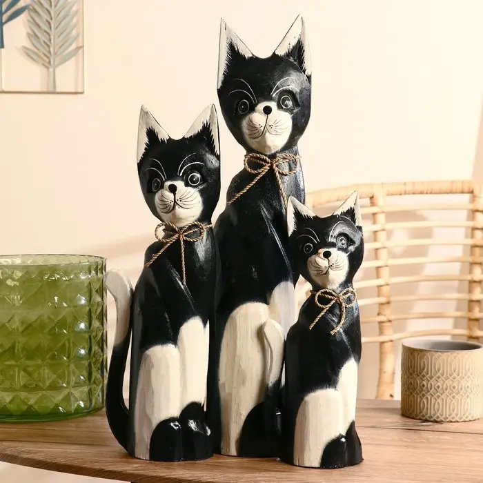 Сувенирный набор дерево Сувенирный набор дерево "Черно-белые кошки" (50х40х30) 7х25х50 см