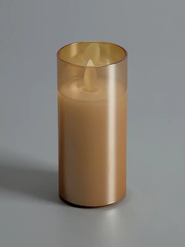 Светодиодная свеча "Золотистая" 12х5.5 см, AAx2 (не в компл.), Т/БЕЛЫЙ