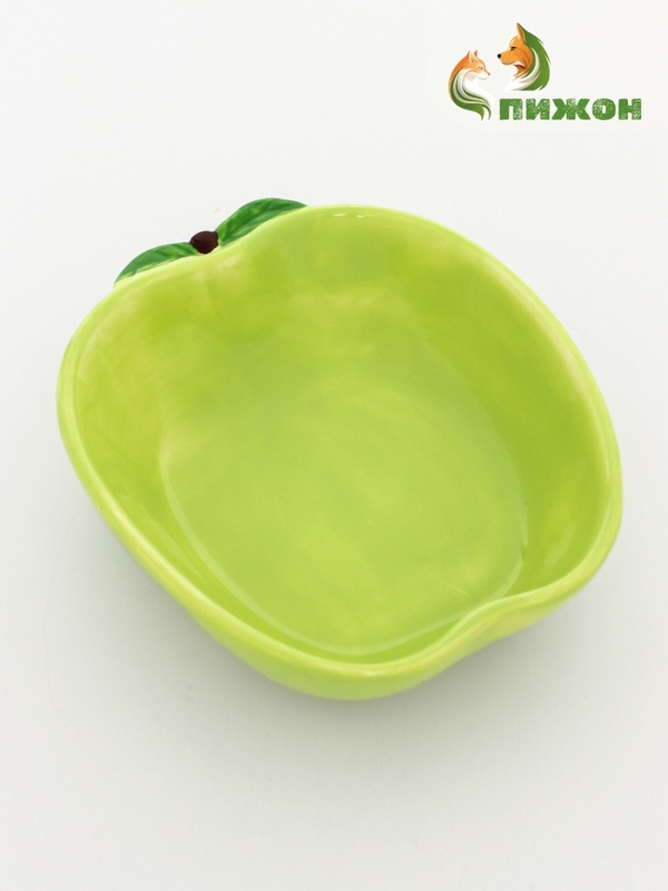 Миска керамическая для грызунов  Миска керамическая для грызунов "Зелёное яблоко" 8,5 х 13 х 4 см