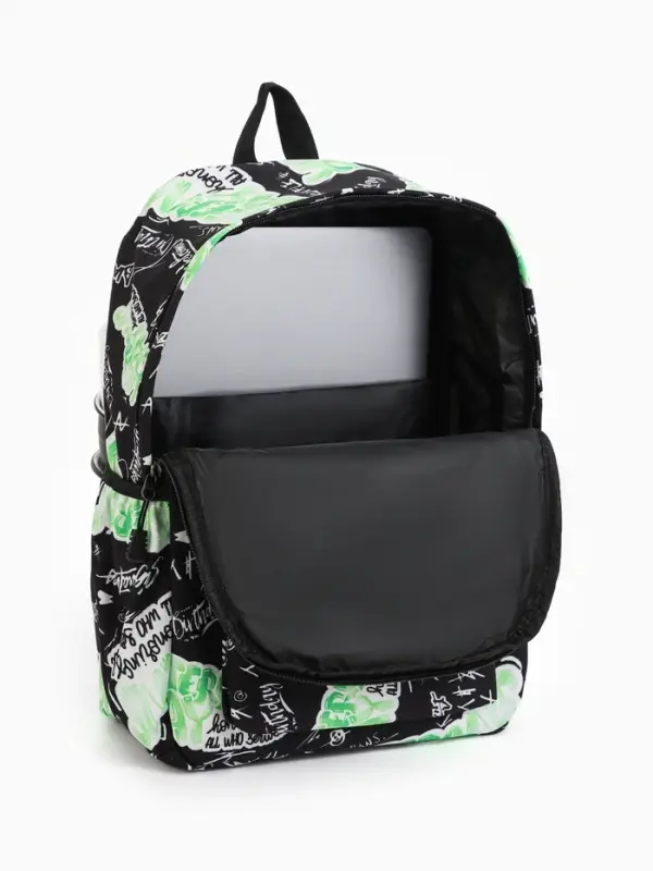 Рюкзак школьный, 1 отделение, 3 кармана, 30&times;13&times;42 см, зелёный