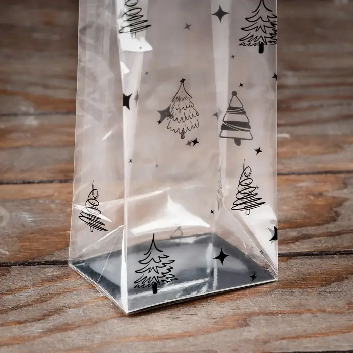 Пакет подарочный новогодний с жёстким дном 6×8×30 см Пакет подарочный новогодний с жёстким дном 6×8×30 см