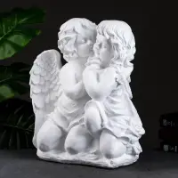 Фигура гипс &laquo;Ангел и Фея сидя&raquo;, большая, белый, 19&times;34&times;44 см