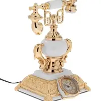 Часы-светильник "Ретро телефон", белый, с будильником, 28.5 х 18 х 18 см Часы-светильник "Ретро телефон", белый, с будильником, 28.5 х 18 х 18 см