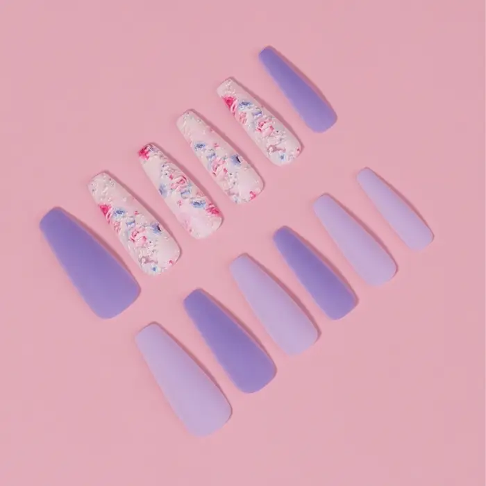 Накладные ногти &laquo;Весна&raquo;, 12 шт., с клеевыми пластинами, форма балерина, разноцветные