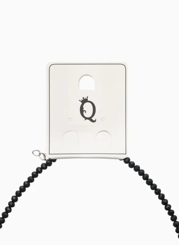 Чокер из бисера &laquo;Хрусталь&raquo;, сердце, чёрный в серебре, 36 см + 5 см доп, цепочка