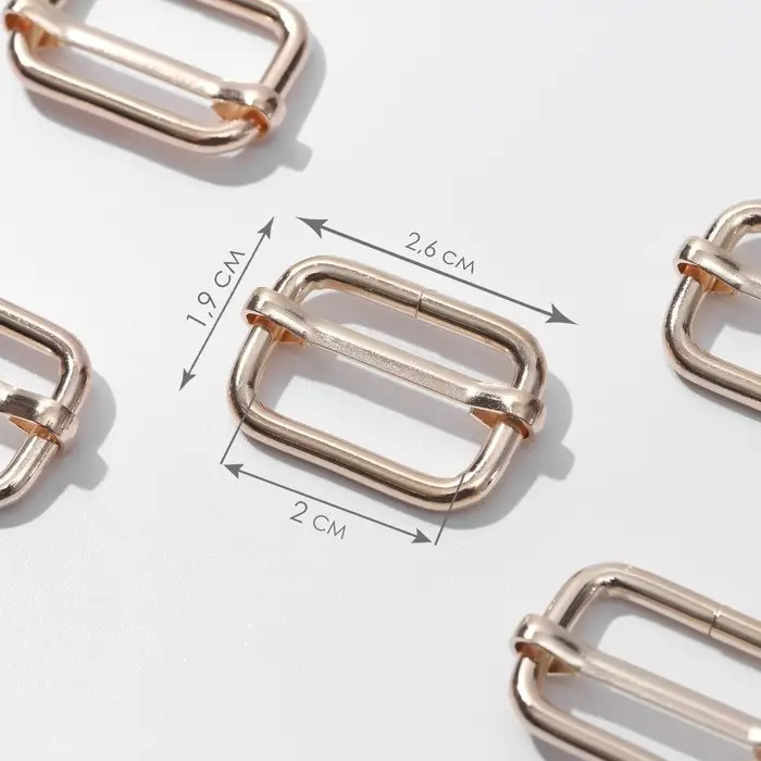 Пряжка регулирующая, вн. ширина=20 мм, s=3 мм, 5 шт., цвет золотой Пряжка регулирующая, вн. ширина=20 мм, s=3 мм, 5 шт., цвет золотой