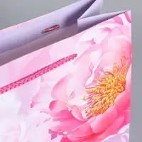 Пакет подарочный ламинированный "Пионы" 26 х 12 х 32 см