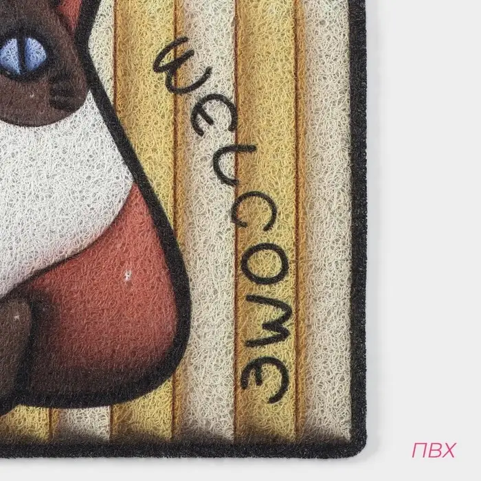 Коврик придверный Доляна &laquo;Котик&raquo;, ПВХ, 40&times;60 см