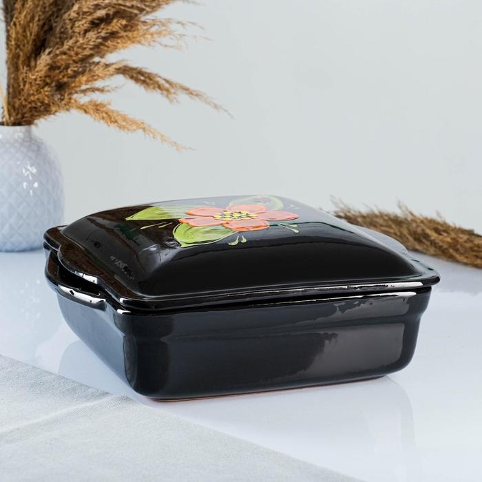 Емкость для запекания Емкость для запекания "Тетра с крышкой" 2,5л / 29х24х11,5см, божья коровка