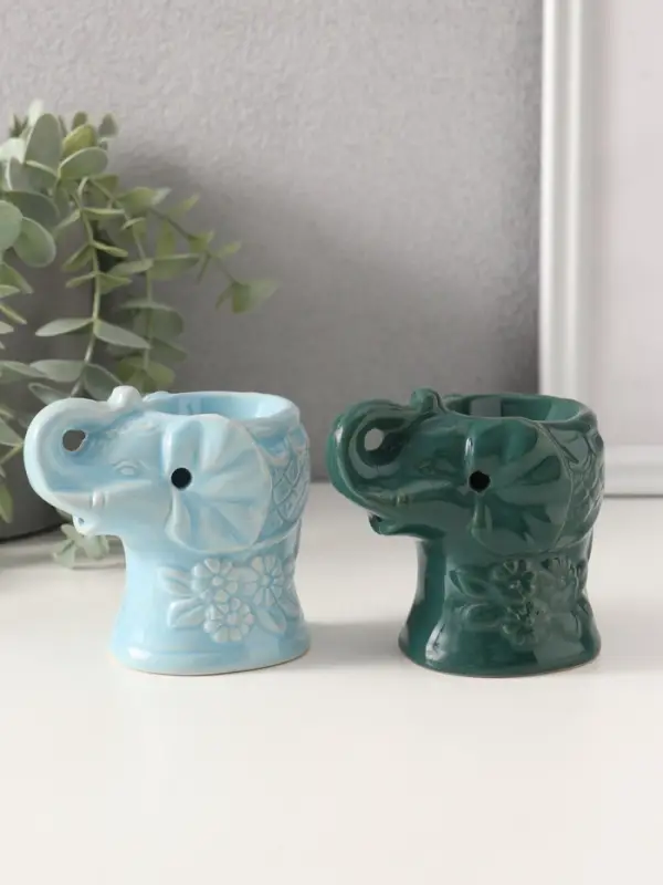 Аромалампа для эфирных масел &laquo;Слоник в цветах&raquo;, керамика, 8.5&times;5.8&times;7.4 см, МИКС