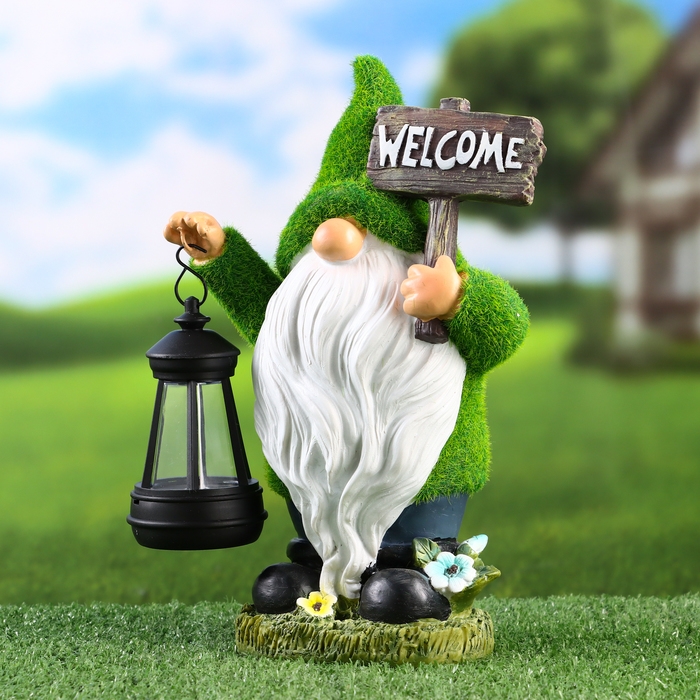 Садовый фонарь  Садовый фонарь "Гном Травянчик" 9х15х25см