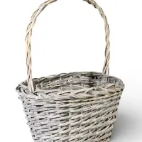 Корзина плетёная для хранения Penelope, лоза, с ручкой, серая, набор 3 шт.