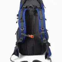 Рюкзак тур 65+5л, 30*20*53, отдел на шнурке, 5нар+2вн кармана, цвет синий