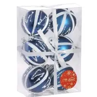 Ёлочные игрушки &laquo;Маскарад&raquo;, шары новогодние, d=7 см, набор 6 шт., синий