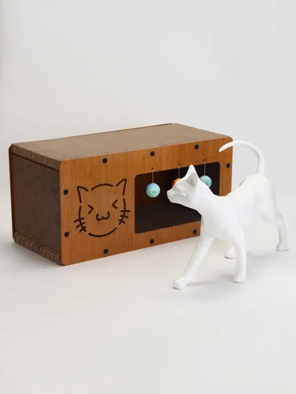 Когтеточка-лежанка «Пижон» из гофрокартона с кошачьей мятой «КотТедж», 48×24×24 см