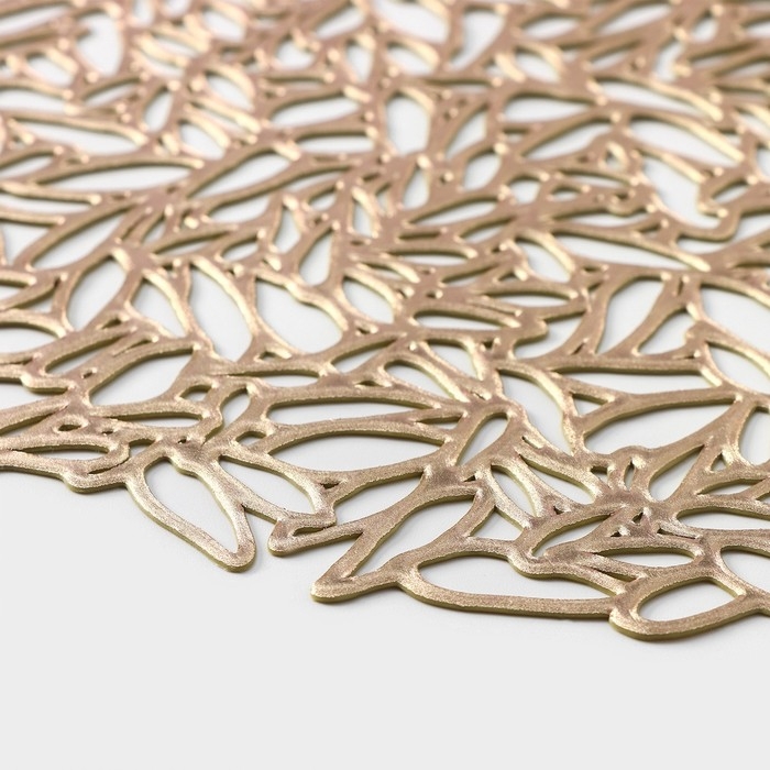 Салфетка сервировочная на стол «Манифик», d=38 см, цвет золотой