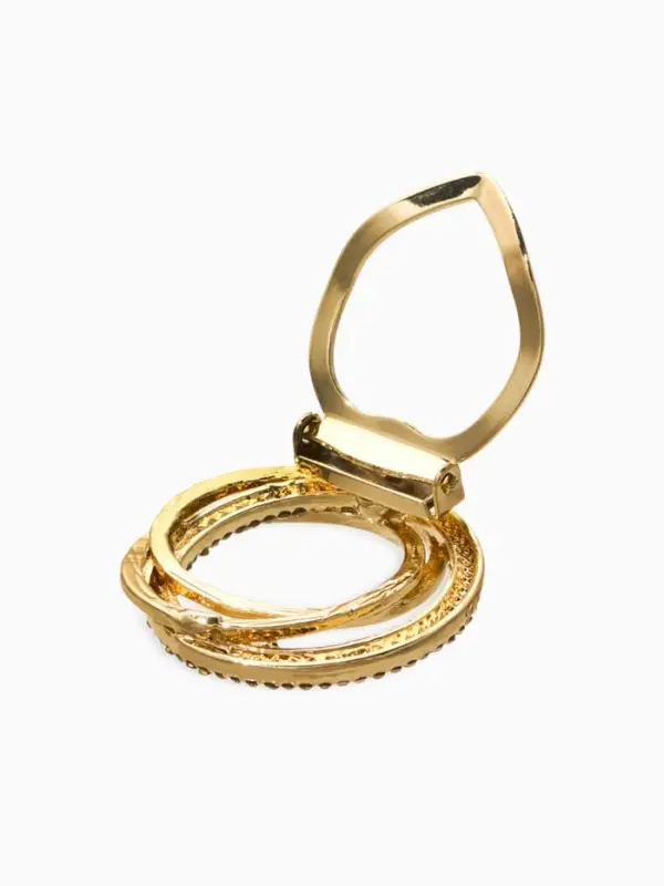 Зажим для платка "Узоры" круг, цвет белый в золоте