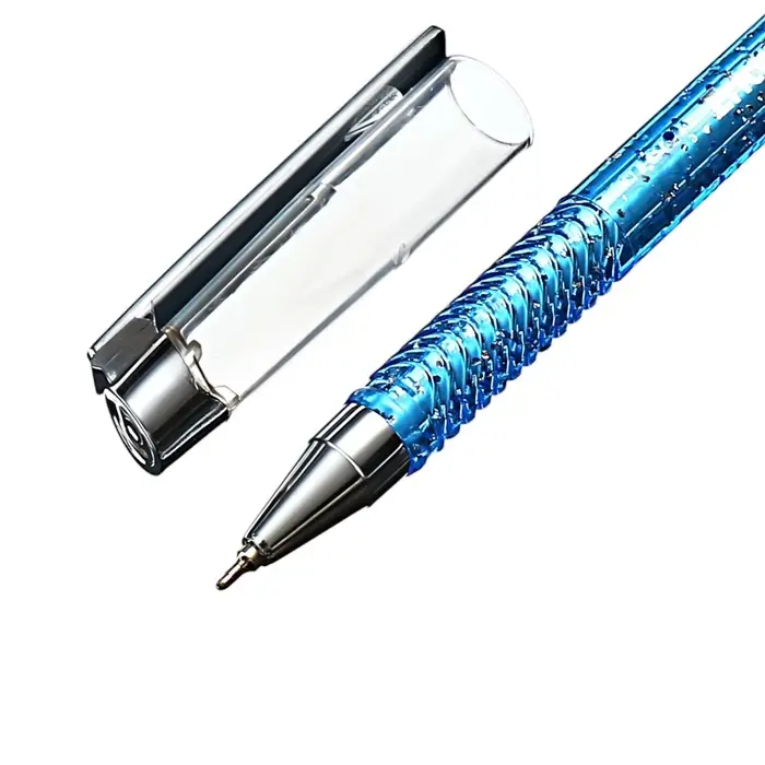 Ручка шариковая ErichKrause. ULTRA-20 Stick Glitter, синий стержень, узел 0.7 мм