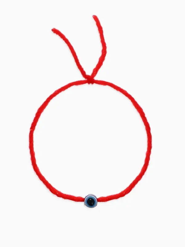 Браслет-оберег &laquo;Красная нить&raquo;, шерстяная, турецкий глаз, синий,30 см
