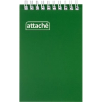 Блокнот на спирали А6 60л. ATTACHE,т.-зеленый, блок 60г, обложка 215г