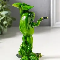 Фигурка полистоун лак &laquo;Лягушонок прячется от дождя&raquo;, 8.5&times;5.8&times;14 см
