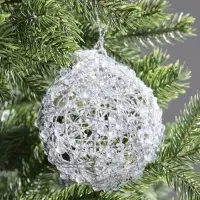 Подвеска световая &laquo;Снежок&raquo;, 10 см, 10 LED, от батареек AG13&times;3, свечение белое