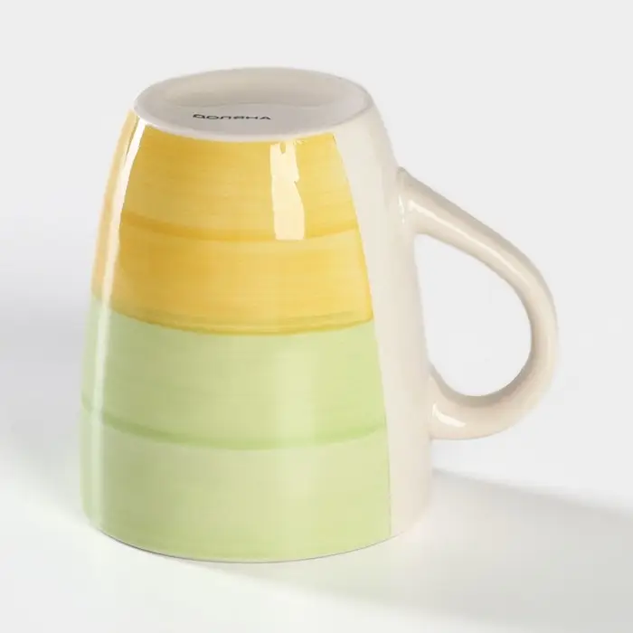 Кружка керамическая Доляна «Подсолнух», 360 мл, цвет зелёный Кружка керамическая Доляна «Подсолнух», 360 мл, цвет зелёный