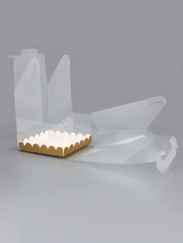 PVC Коробка для бенто - торта, прозрачная, 16&times;16&times;18 см