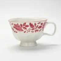 Чайная пара &laquo;Розовый сад&raquo;: кружка 280 мл, блюдце d=16 см, ручная работа