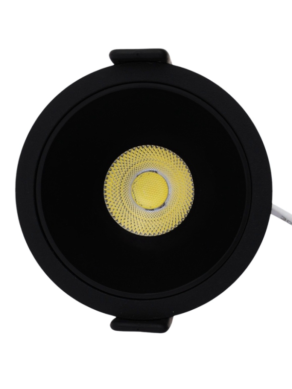 Светильник светодиодный встраиваемый, 12Вт, 6500К, с драйвером, D65, черный