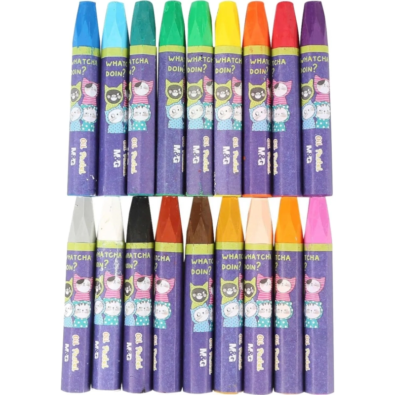 Пастель масляная M&G, 6-гран, 18 цветов в наборе