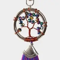 Брелок ловец снов "Древо жизни" 19 см, цв. фуксия, перламутр Брелок ловец снов "Древо жизни" 19 см, цв. фуксия, перламутр