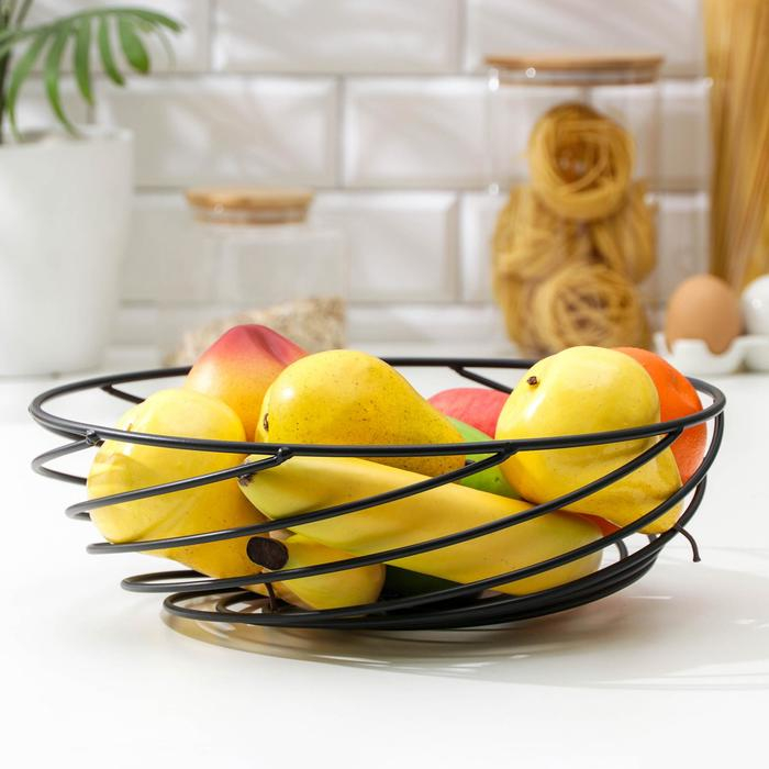 Фруктовница Доляна «Гипноз», 30×30×8,5 см, цвет чёрный Фруктовница Доляна «Гипноз», 30×30×8,5 см, цвет чёрный