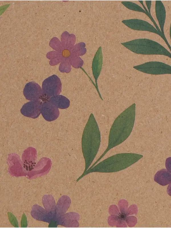 Бумага упаковочная крафт &laquo;Сиреневые цветы&raquo;, 50&times;70 см