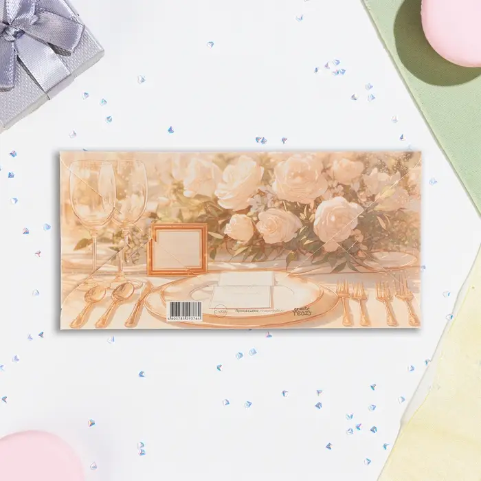 Конверт для денег «С Днём Свадьбы!», 16.5×8 см