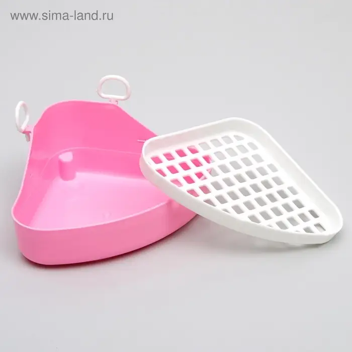 Туалет для кроликов и хорьков, 18.5&times;18 см, угловой, пластик, цвет МИКС