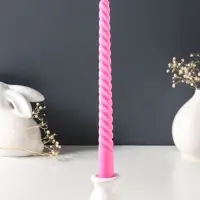 Свеча витая 25 см, 57 г, 5 ч, розовый