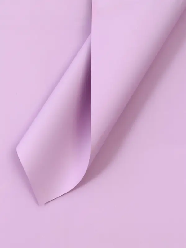 Пленка для цветов тонированная, матовая, светло - сиреневая, 57×57 см ±5% см, 65 мкм Пленка для цветов тонированная, матовая, светло - сиреневая, 57×57 см ±5% см, 65 мкм