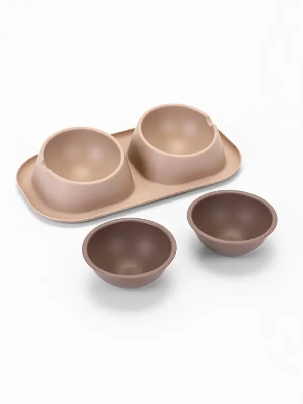 Миска для животных Дубль Мини  0,2 л , Soft-touch,каппучино Миска для животных Дубль Мини  0,2 л , Soft-touch,каппучино