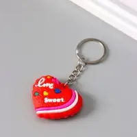 Брелок для ключей &laquo;Сердце с надписью - love&raquo;, резина, 4&times;3&times;1.4 см, МИКС