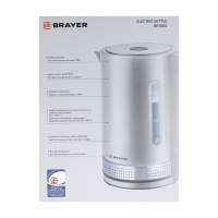 Чайник электрический BRAYER BR1060, металл, 1.7 л, 2200 Вт, автоотключение, серебристый